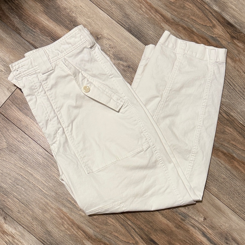Banana Republic Off-White Cropped Pants